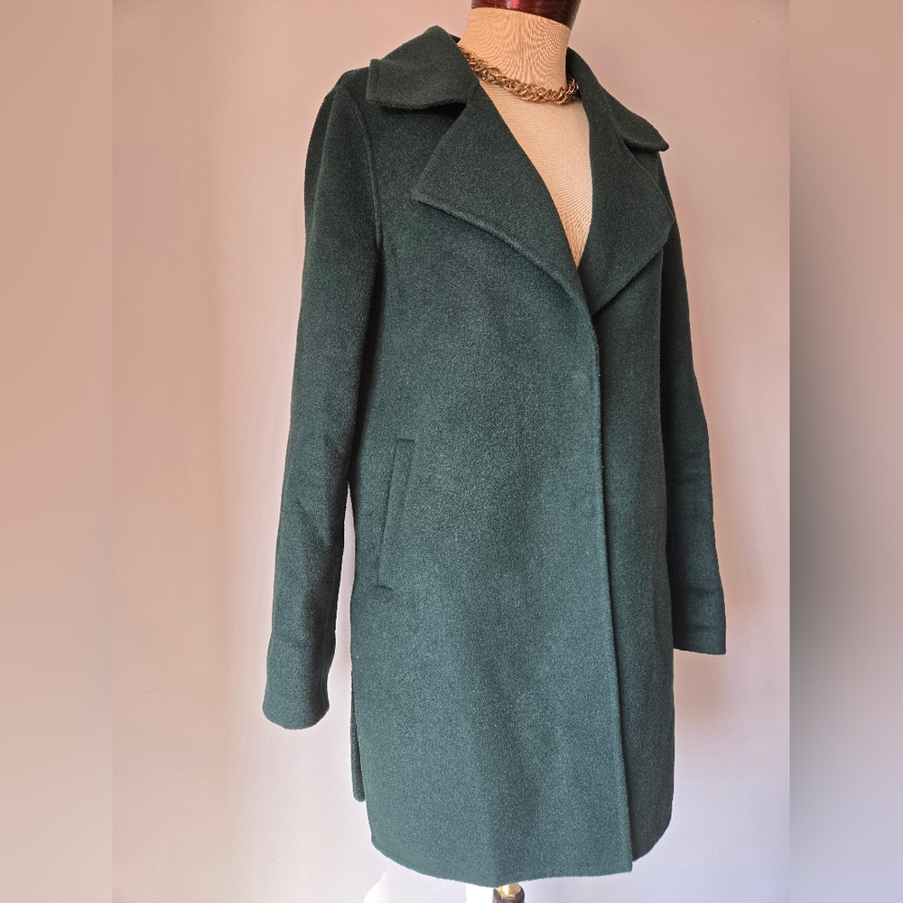 BELLE & BLOOM Australia Green Wool Blend Relaxed Fit Coat. Size Small - Picture 2 of 14